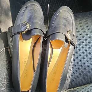 Talbots Ryan D-Ring Black Leather Loafers